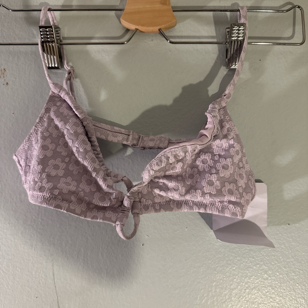 Aerie Floral Purple Bikini Top